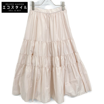 SEVEN TEN by MIHO KAWAHITO セブンテン バイミホカワヒト 6S306 ﾍﾞｰｼﾞｭﾋﾟﾝｸ ﾀﾌﾀﾃｨｱｰﾄﾞｽｶｰﾄ スカート S