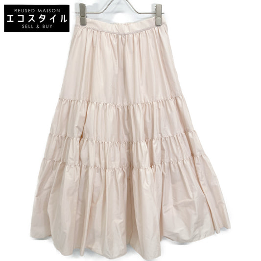 SEVEN TEN by MIHO KAWAHITO セブンテン バイミホカワヒト 6S306 ﾍﾞｰｼﾞｭﾋﾟﾝｸ ﾀﾌﾀﾃｨｱｰﾄﾞｽｶｰﾄ スカート S