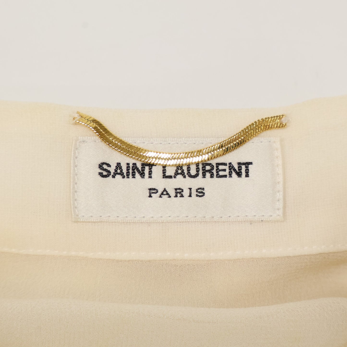 SAINT LAURENT PARIS サンローランパリ 13年 ｱｲﾎﾞﾘｰ シルク　339635 YA58A ｼｰｽﾙｰｼｬﾂ　エディ期 トップス 36