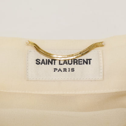 SAINT LAURENT PARIS サンローランパリ 13年 ｱｲﾎﾞﾘｰ シルク　339635 YA58A ｼｰｽﾙｰｼｬﾂ　エディ期 トップス 36