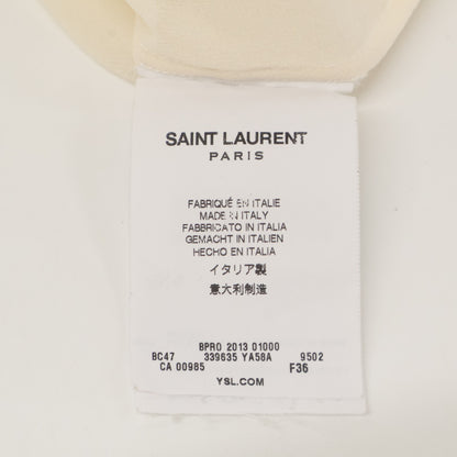 SAINT LAURENT PARIS サンローランパリ 13年 ｱｲﾎﾞﾘｰ シルク　339635 YA58A ｼｰｽﾙｰｼｬﾂ　エディ期 トップス 36