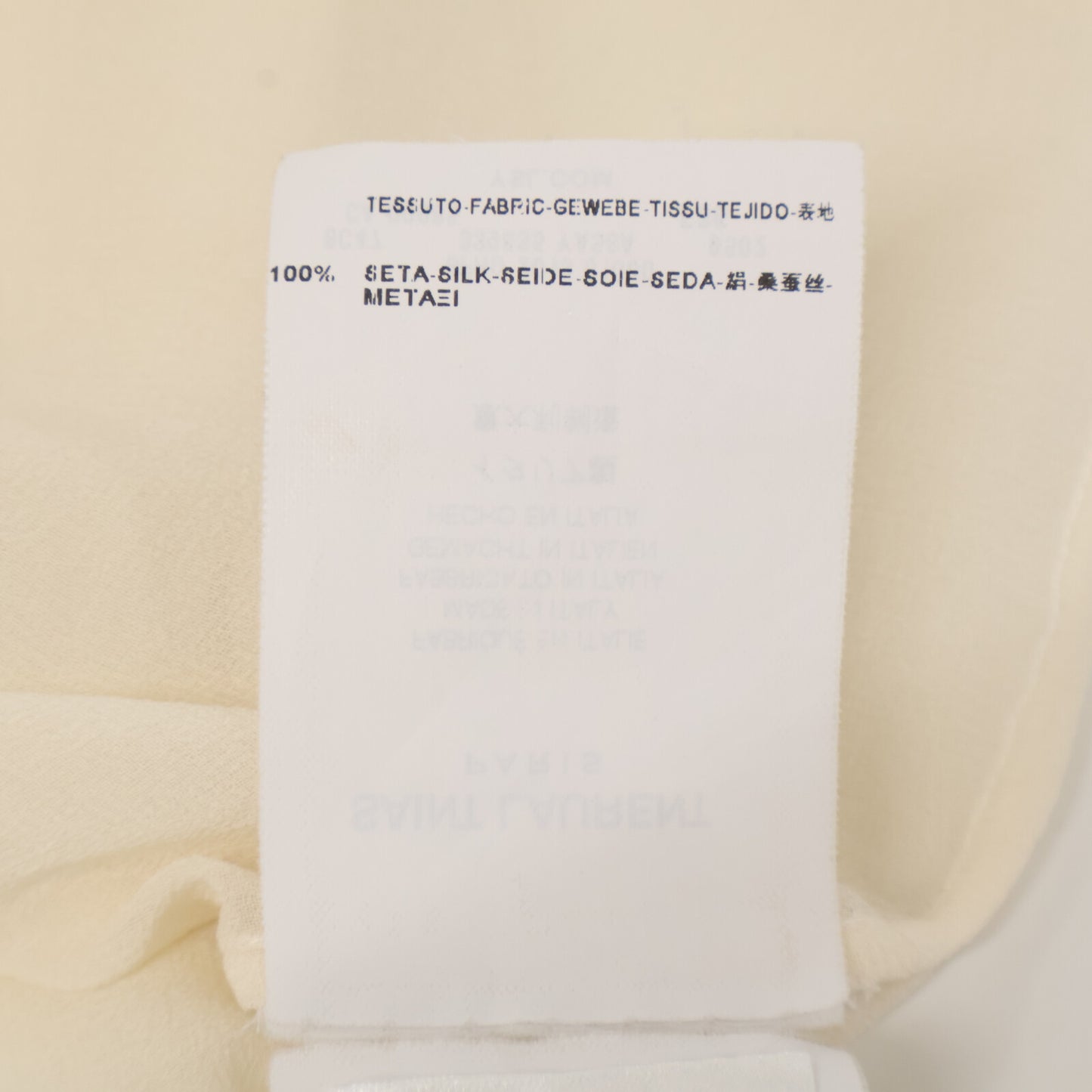 SAINT LAURENT PARIS サンローランパリ 13年 ｱｲﾎﾞﾘｰ シルク　339635 YA58A ｼｰｽﾙｰｼｬﾂ　エディ期 トップス 36