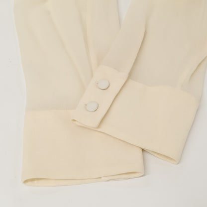 SAINT LAURENT PARIS サンローランパリ 13年 ｱｲﾎﾞﾘｰ シルク　339635 YA58A ｼｰｽﾙｰｼｬﾂ　エディ期 トップス 36