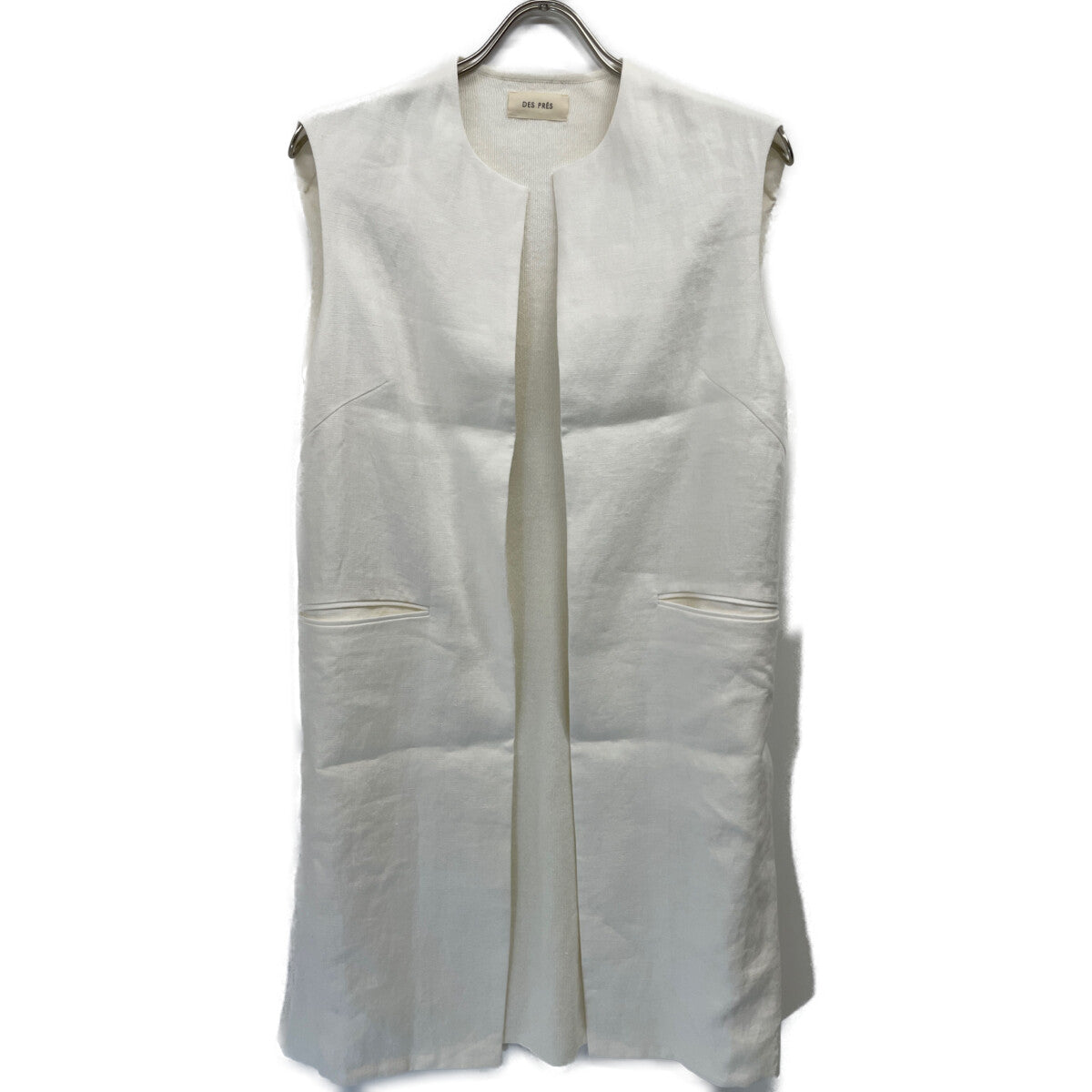 DES PRES デプレ 24年 ﾎﾜｲﾄ ﾘﾈﾝﾌｧﾌﾞﾘｯｸｺﾝﾋﾞ ﾛﾝｸﾞｼﾞﾚ ベスト F