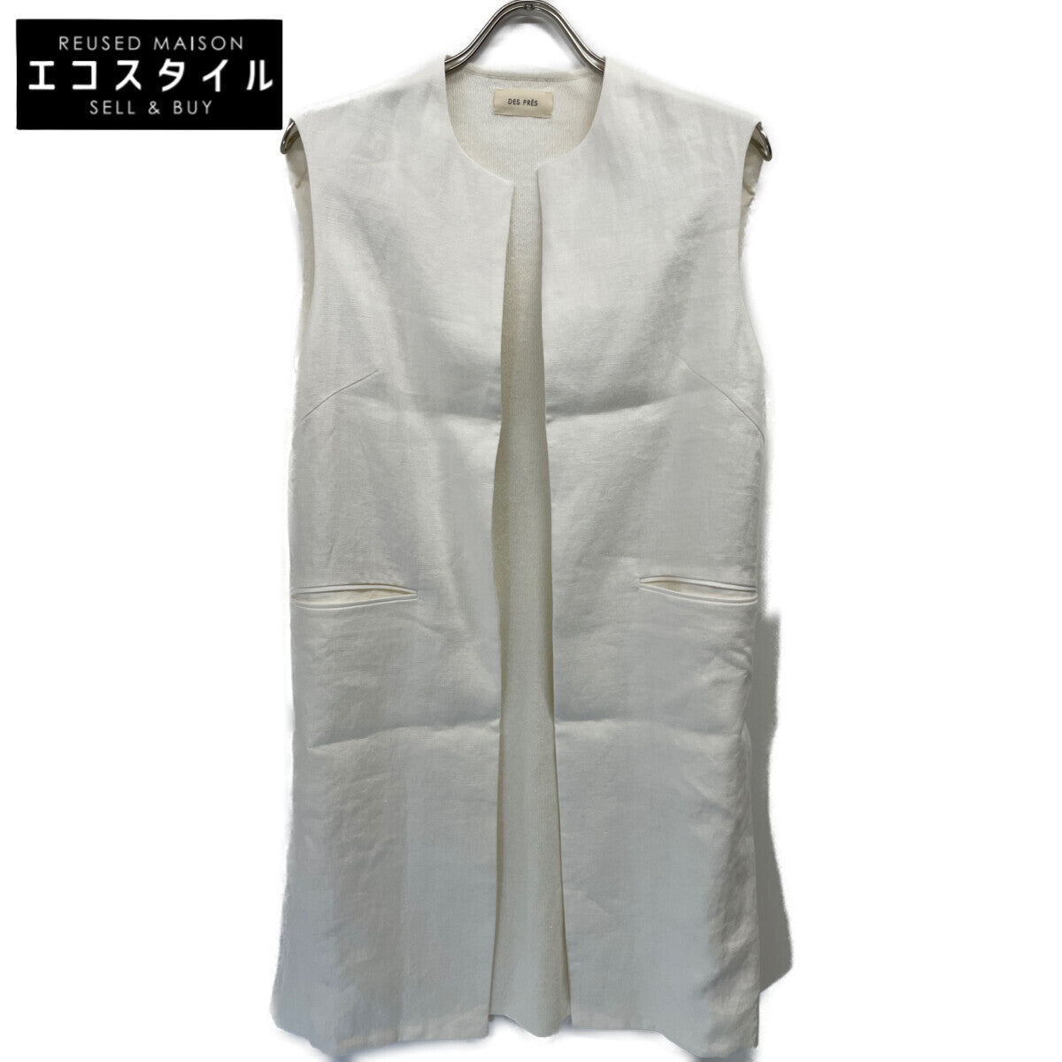 DES PRES デプレ 24年 ﾎﾜｲﾄ ﾘﾈﾝﾌｧﾌﾞﾘｯｸｺﾝﾋﾞ ﾛﾝｸﾞｼﾞﾚ ベスト F