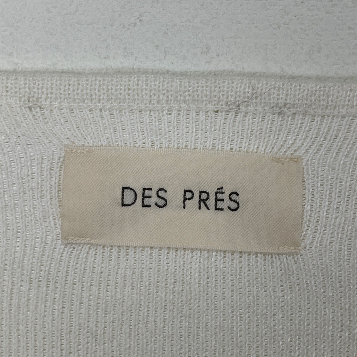 DES PRES デプレ 24年 ﾎﾜｲﾄ ﾘﾈﾝﾌｧﾌﾞﾘｯｸｺﾝﾋﾞ ﾛﾝｸﾞｼﾞﾚ ベスト F