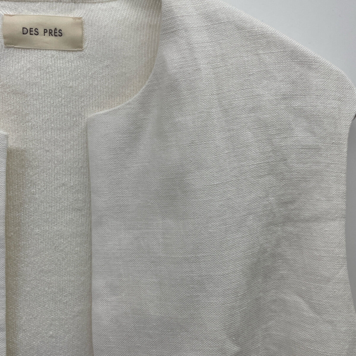 DES PRES デプレ 24年 ﾎﾜｲﾄ ﾘﾈﾝﾌｧﾌﾞﾘｯｸｺﾝﾋﾞ ﾛﾝｸﾞｼﾞﾚ ベスト F