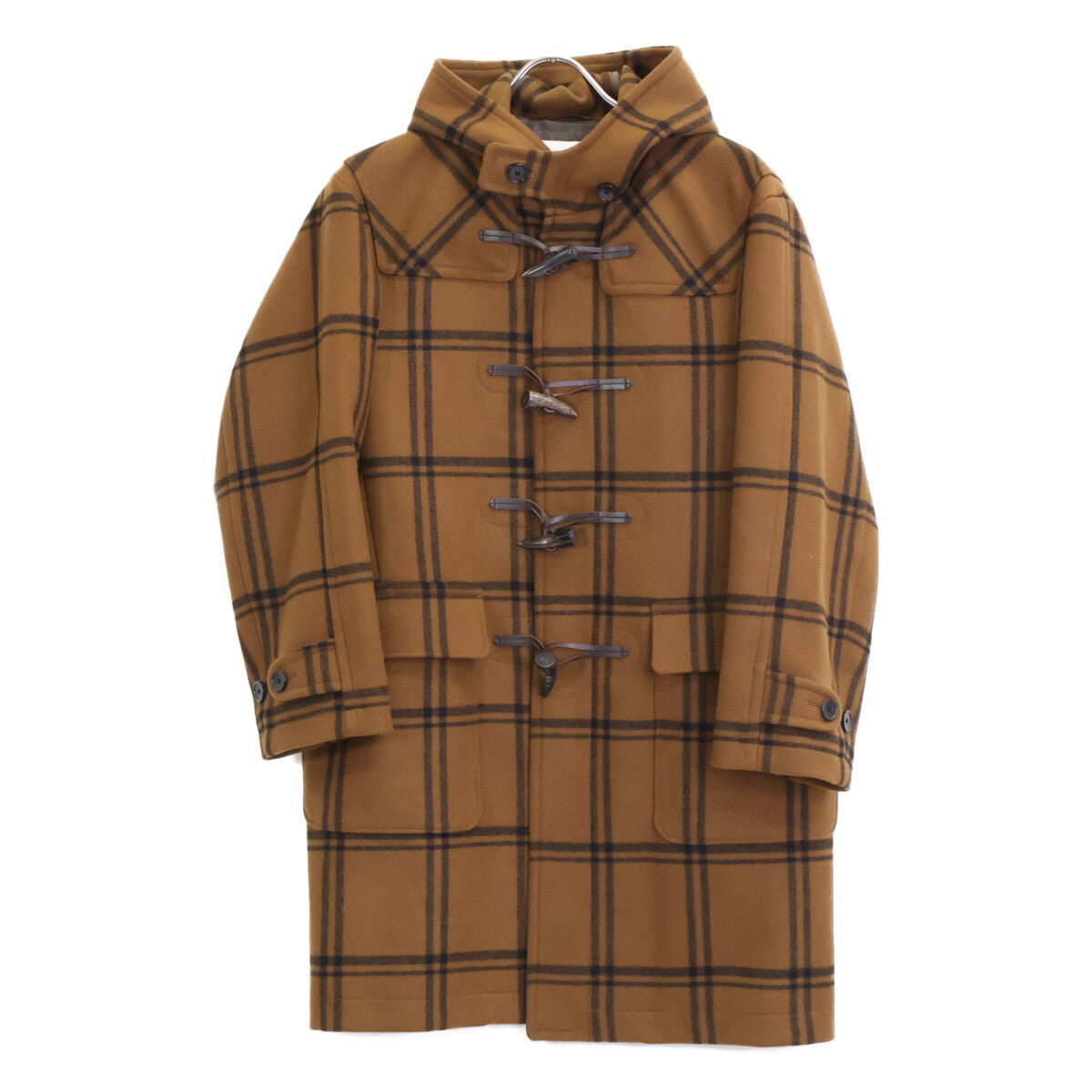 SHIPS シップス ﾌﾞﾗｳﾝ ﾁｪｯｸ柄 ﾀﾞｯﾌﾙｺｰﾄ コート S