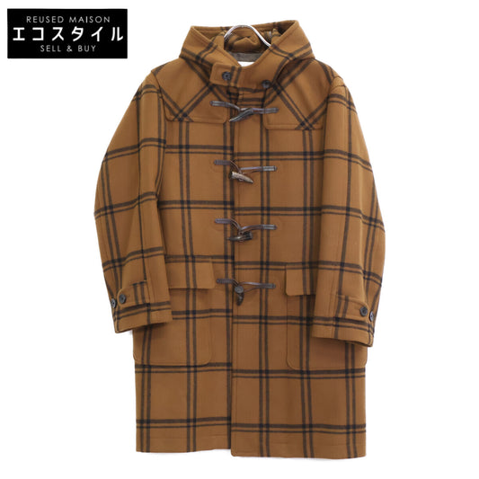 SHIPS シップス ﾌﾞﾗｳﾝ ﾁｪｯｸ柄 ﾀﾞｯﾌﾙｺｰﾄ コート S