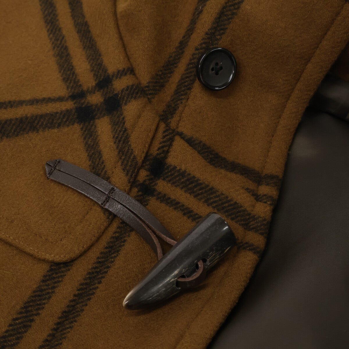 SHIPS シップス ﾌﾞﾗｳﾝ ﾁｪｯｸ柄 ﾀﾞｯﾌﾙｺｰﾄ コート S