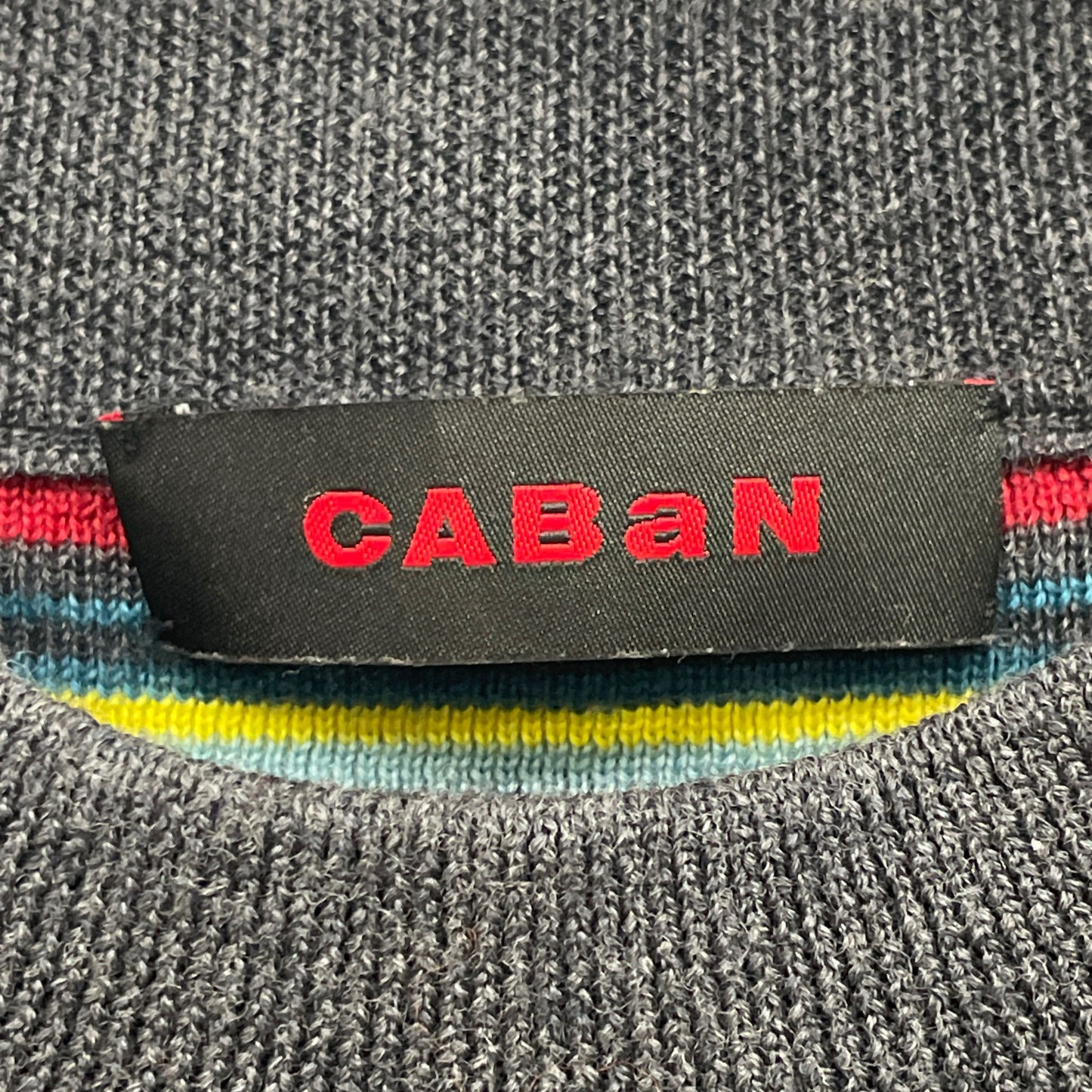 CABaN キャバン ｸﾞﾚｰ系 ﾏﾙﾁｶﾗｰ ｸﾙｰﾈｯｸﾆｯﾄ トップス S