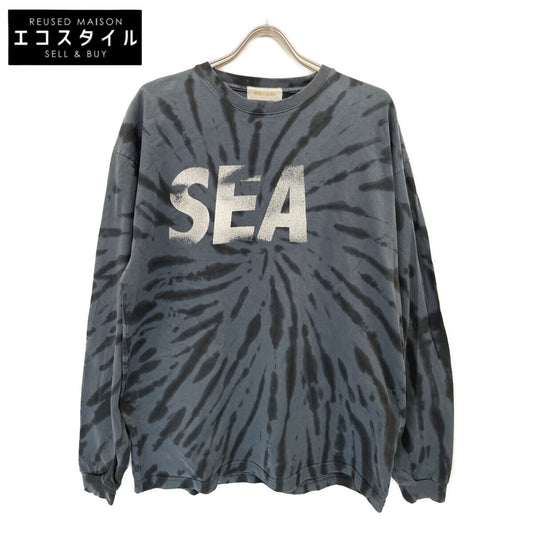 WIND AND SEA ウィンダンシー WDS-0-SEA-23-03-CS-02 ﾈｲﾋﾞｰ 総柄ｺｯﾄﾝ 長袖Tｼｬﾂ トップス XL