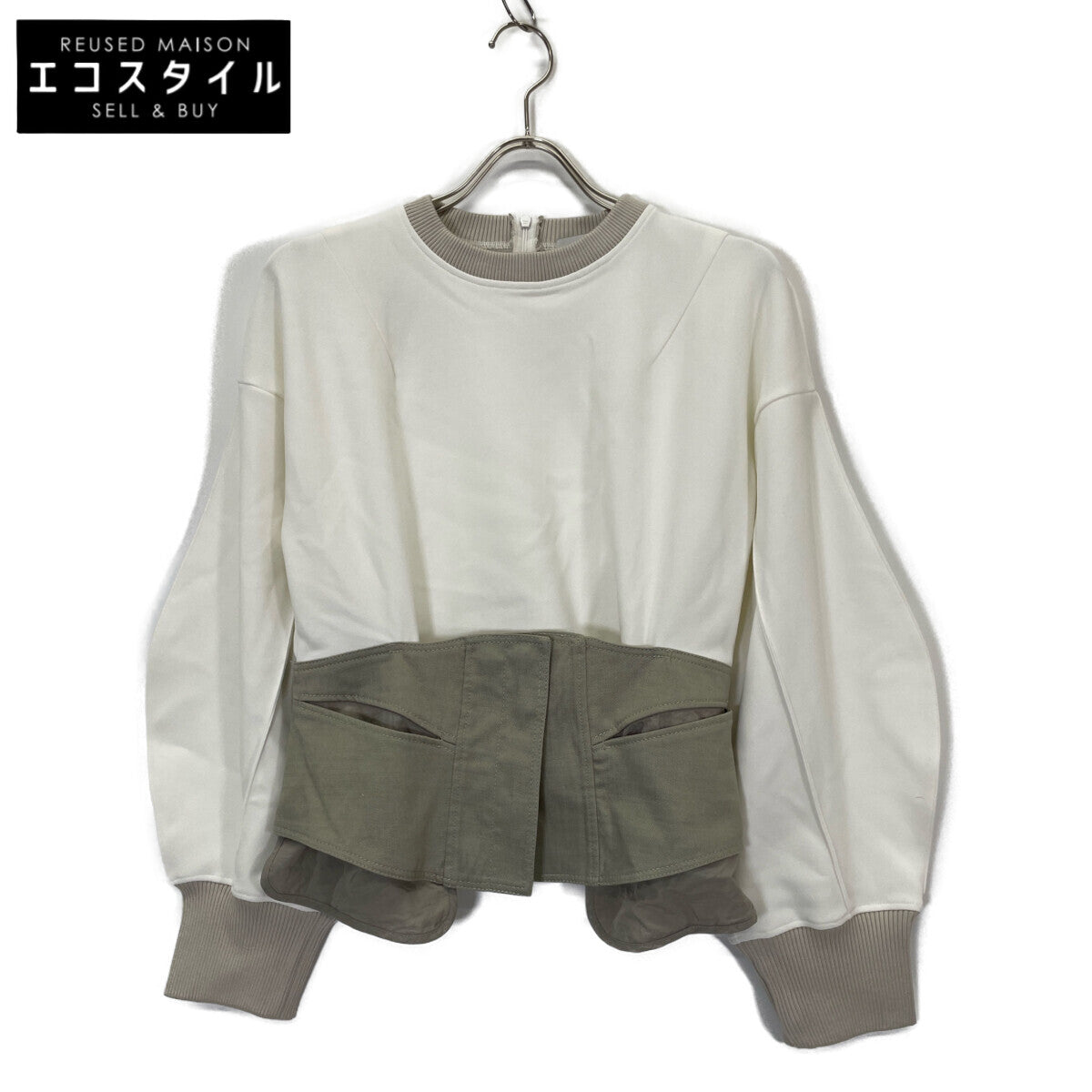 UN3D アンスリード ﾍﾞｰｼﾞｭ ｺﾙｾｯﾄﾃﾞｨﾃｰﾙﾄｯﾌﾟ トップス 36