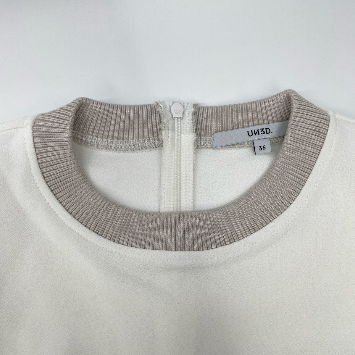 UN3D アンスリード ﾍﾞｰｼﾞｭ ｺﾙｾｯﾄﾃﾞｨﾃｰﾙﾄｯﾌﾟ トップス 36