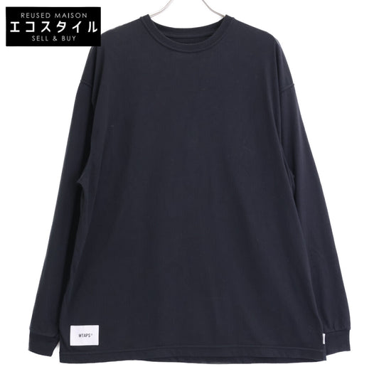 WTAPS ダブルタップス 231ATDT ﾌﾞﾗｯｸ ﾛｺﾞ 長袖Tｼｬﾂ トップス X03