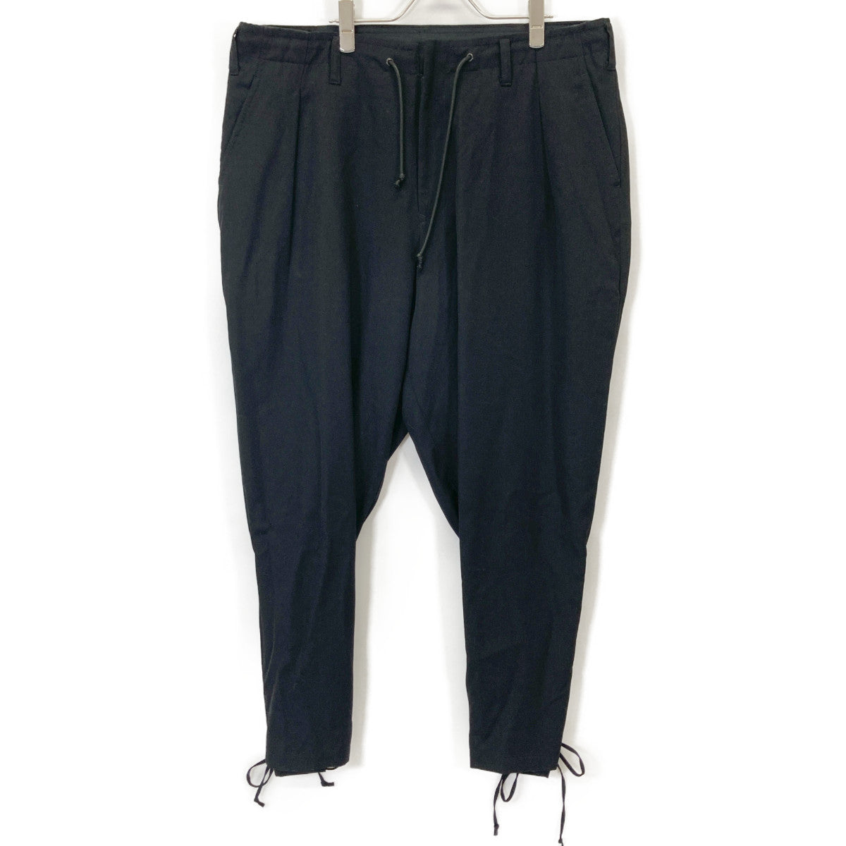 Yohji Yamamoto POUR HOMME ヨウジヤマモトプールオム 19AW ﾌﾞﾗｯｸ 前裾ﾚｰｽｱｯﾌﾟ ﾊﾟﾝﾂ ボトムス 2