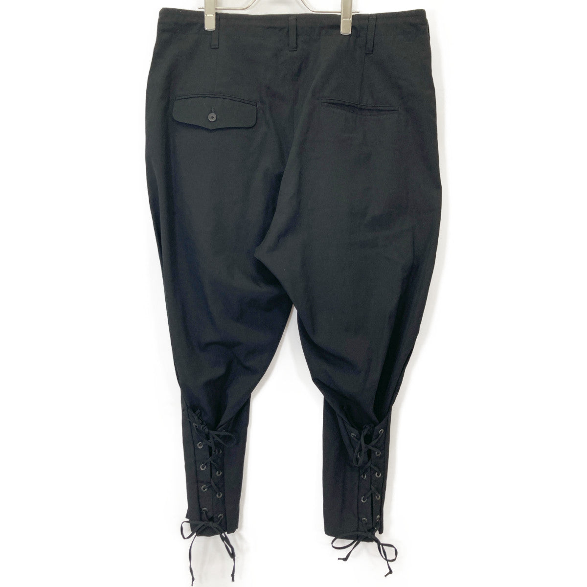 Yohji Yamamoto POUR HOMME ヨウジヤマモトプールオム 19AW ﾌﾞﾗｯｸ 前裾ﾚｰｽｱｯﾌﾟ ﾊﾟﾝﾂ ボトムス 2