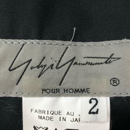 Yohji Yamamoto POUR HOMME ヨウジヤマモトプールオム 19AW ﾌﾞﾗｯｸ 前裾ﾚｰｽｱｯﾌﾟ ﾊﾟﾝﾂ ボトムス 2