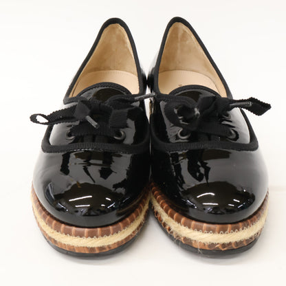 BOTTEGA VENETA ボッテガヴェネタ 【新品同様】420583 VAZF2 1000 パテント エスパドリーユ ローファー シューズ 36