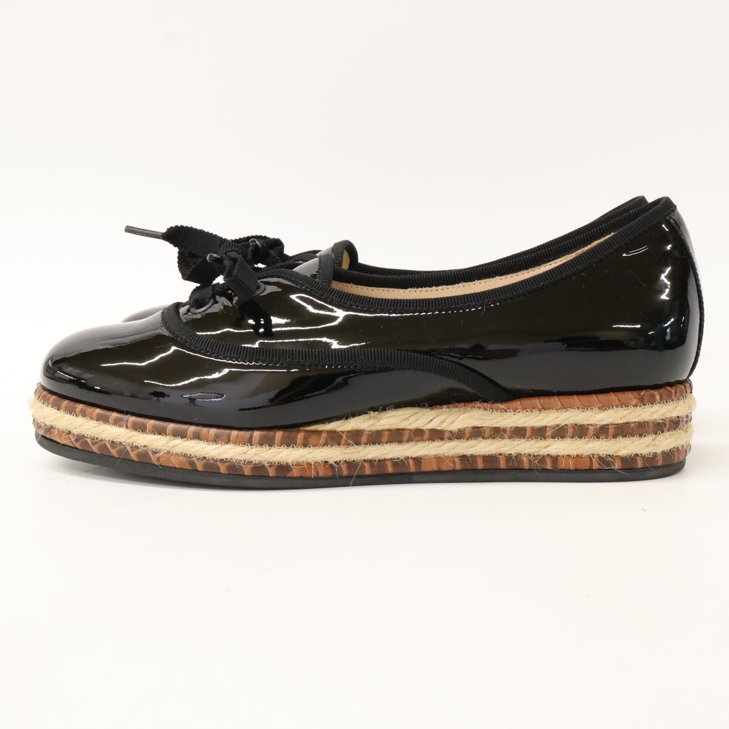 BOTTEGA VENETA ボッテガヴェネタ 【新品同様】420583 VAZF2 1000 パテント エスパドリーユ ローファー シューズ 36