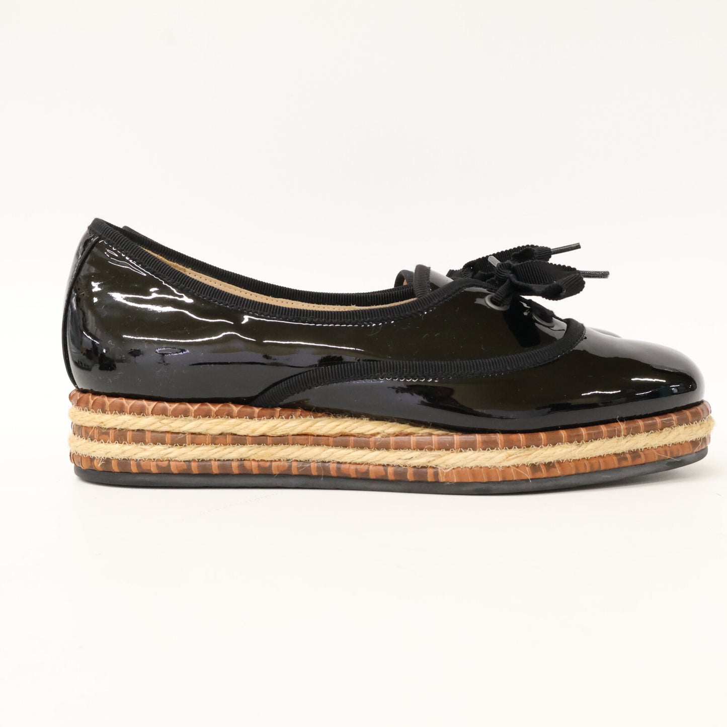 BOTTEGA VENETA ボッテガヴェネタ 【新品同様】420583 VAZF2 1000 パテント エスパドリーユ ローファー シューズ 36