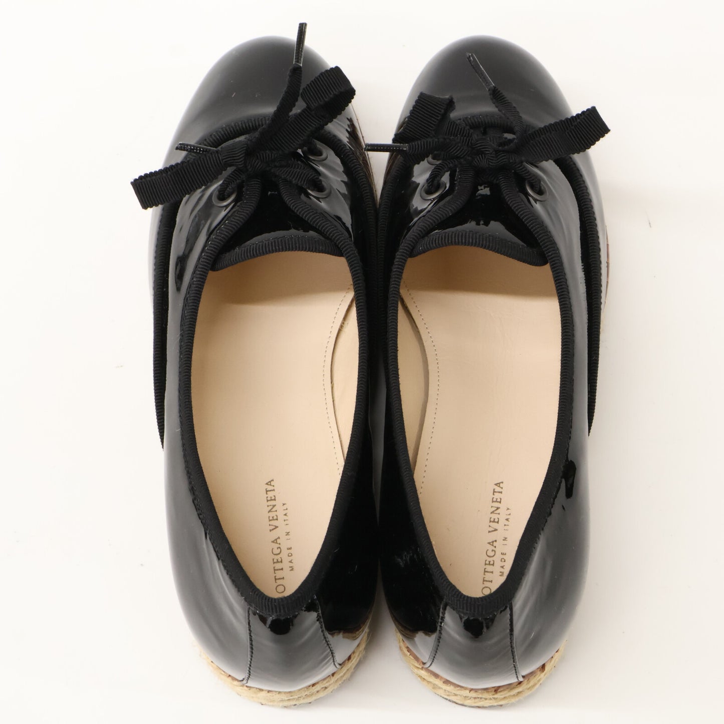 BOTTEGA VENETA ボッテガヴェネタ 【新品同様】420583 VAZF2 1000 パテント エスパドリーユ ローファー シューズ 36