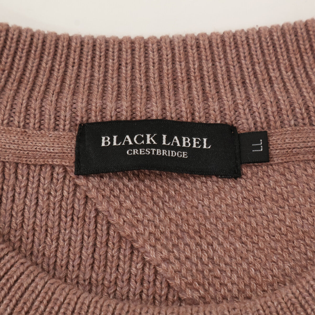 BLACK LABEL CRESTBRIDGE ブラックレーベルクレストブリッジ 51N12-822-12 ﾋﾟﾝｸﾍﾞｰｼﾞｭ ｼｬﾄﾞｰﾊﾞｲｱｽﾁｪｯｸﾆｯﾄ トップス LL