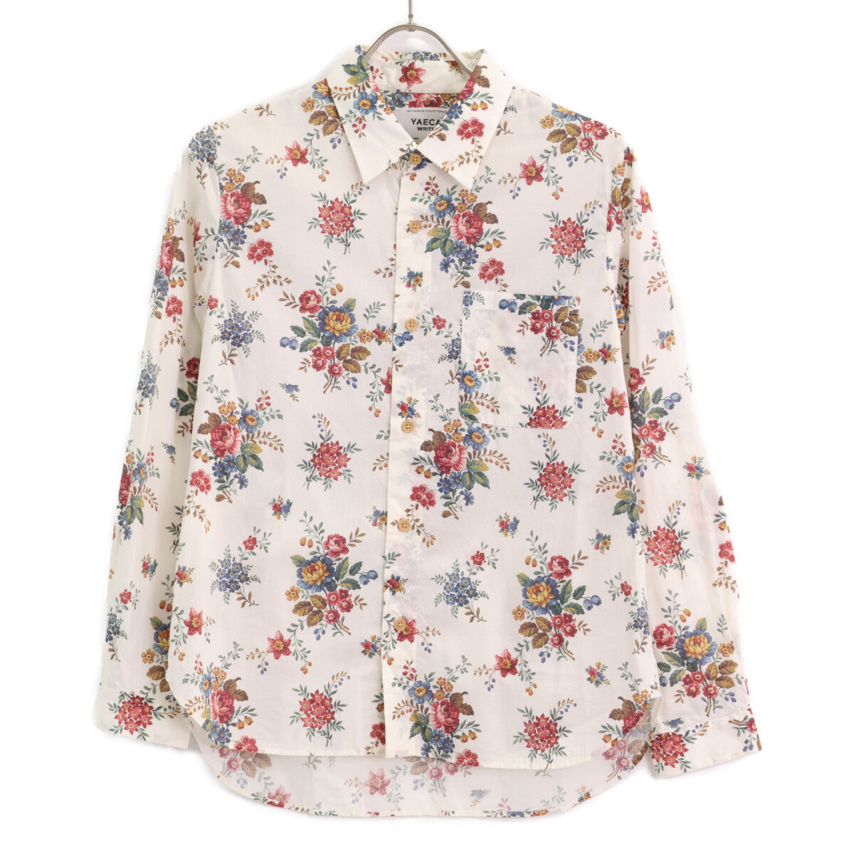 YAECA ヤエカ 【×LIBERTY】90102 ﾎﾜｲﾄ系 花柄 ｺｯﾄﾝ 長袖ｼｬﾂ トップス M