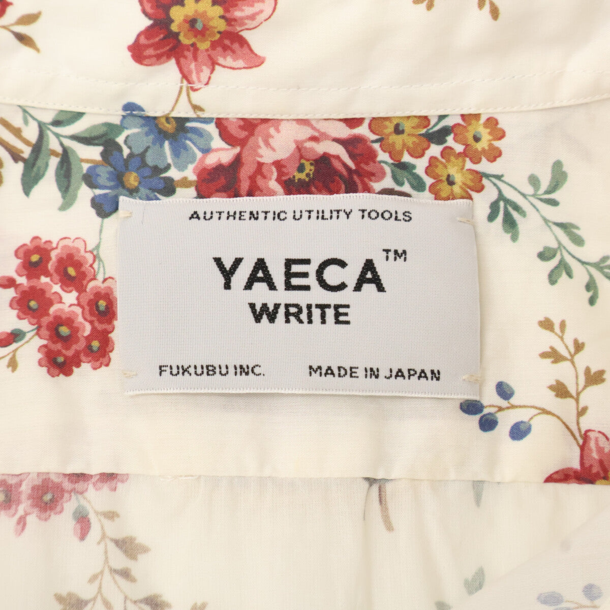 YAECA ヤエカ 【×LIBERTY】90102 ﾎﾜｲﾄ系 花柄 ｺｯﾄﾝ 長袖ｼｬﾂ トップス M