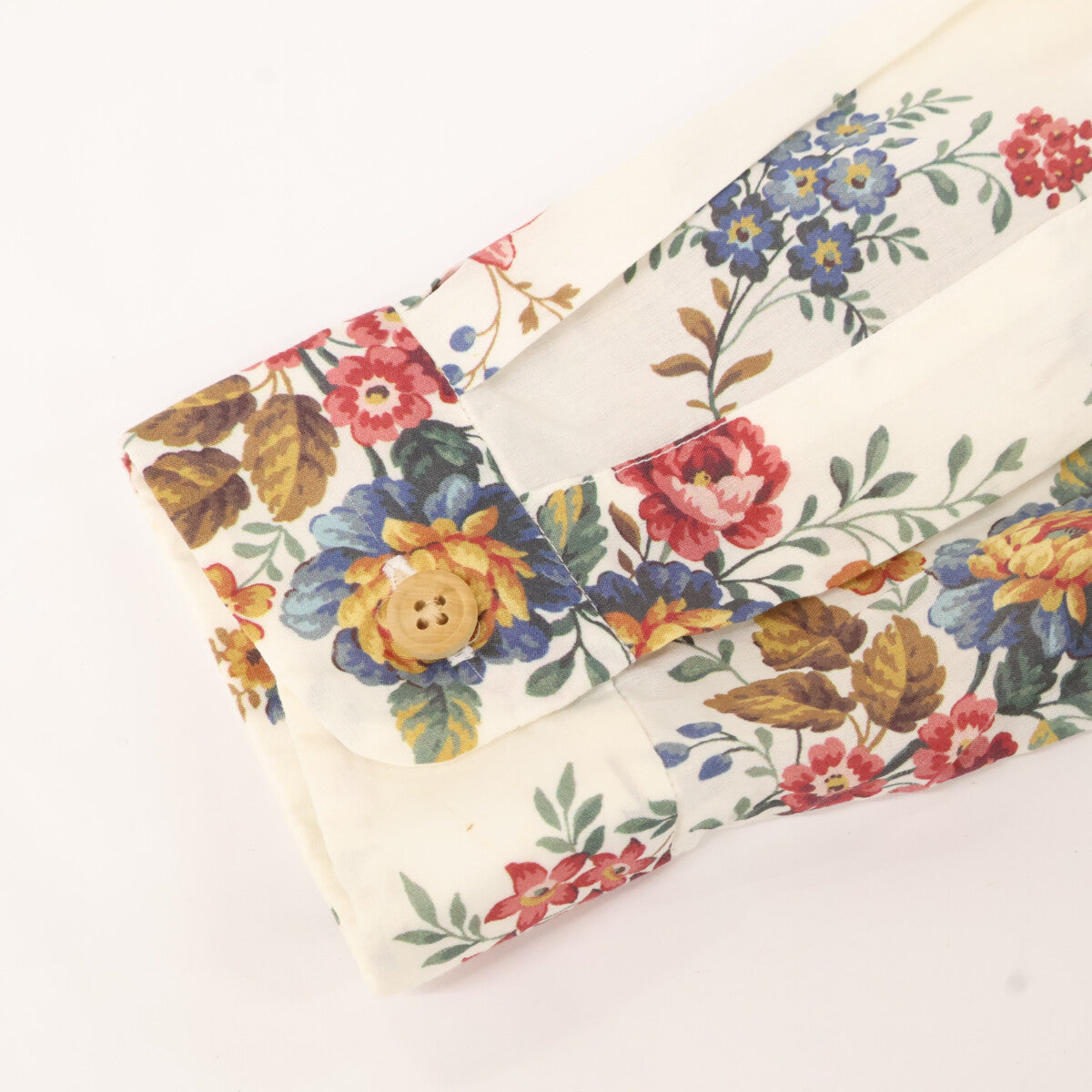 YAECA ヤエカ 【×LIBERTY】90102 ﾎﾜｲﾄ系 花柄 ｺｯﾄﾝ 長袖ｼｬﾂ トップス M