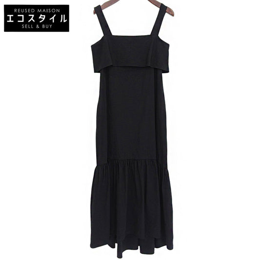 Theory セオリー リネン ノースリーブワンピース レディース ブラック S 01-2105203-050-902 ワンピース S