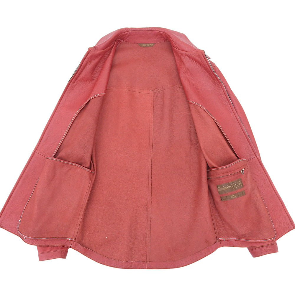 SERAPHIN セラファン DALTON 鹿革 ディアスキン シングル レザージャケット メンズ レッド 46 ジャケット 46