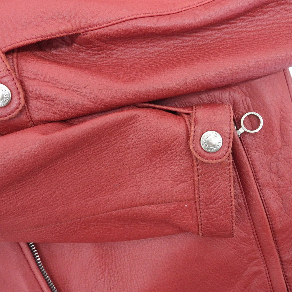 SERAPHIN セラファン DALTON 鹿革 ディアスキン シングル レザージャケット メンズ レッド 46 ジャケット 46