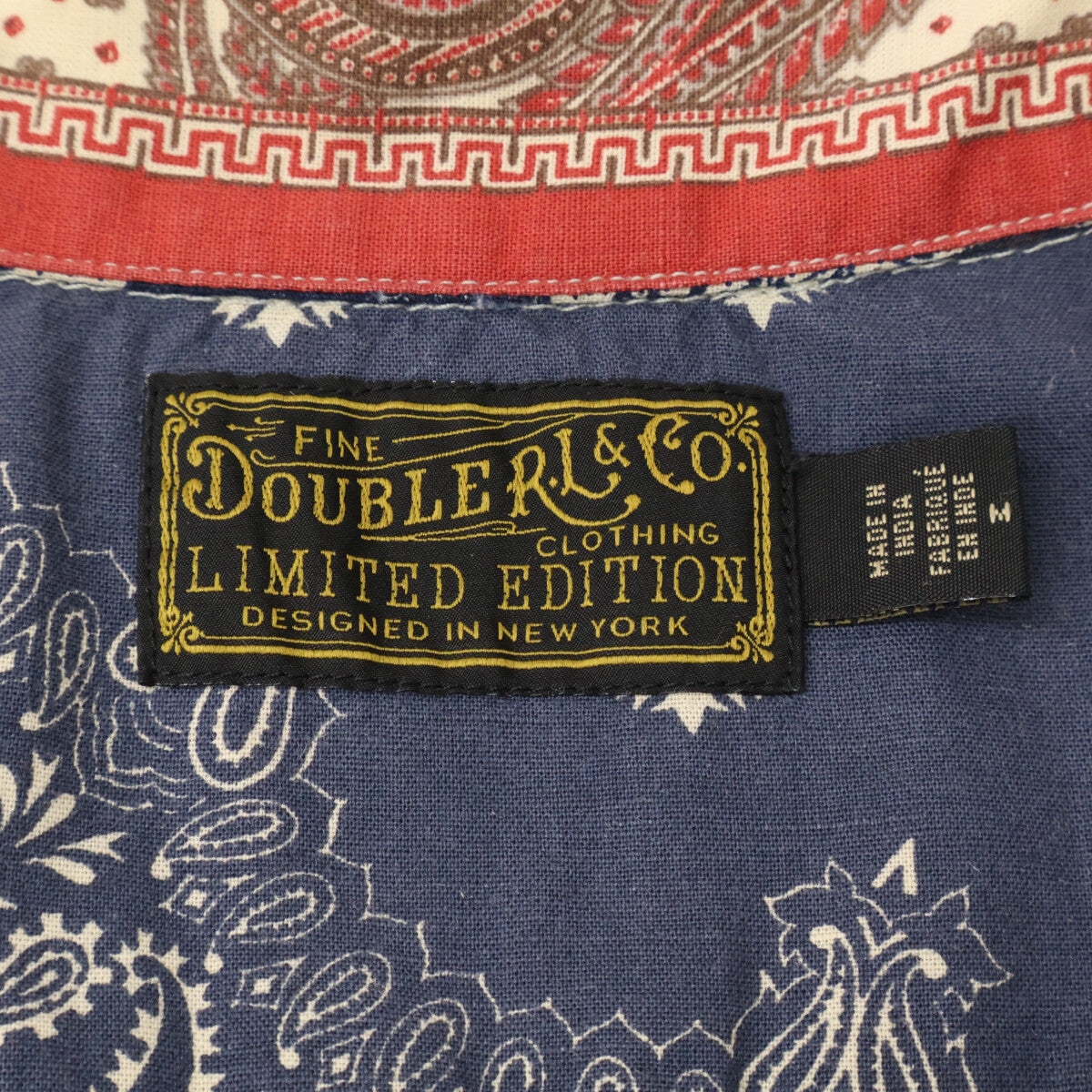 RRL ダブルアールエル ﾏﾙﾁｶﾗｰ ﾘﾐﾃｯﾄﾞｴﾃﾞｨｼｮﾝ 総柄 ﾊﾟｯﾁﾜｰｸｼｬﾂ トップス M