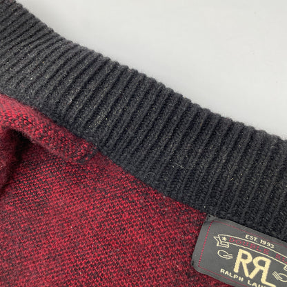 RRL ダブルアールエル ﾚｯﾄﾞ×ﾌﾞﾗｯｸ ﾊﾞｯﾌｧﾛｰﾁｪｯｸ ｳｰﾙ ｶｰﾃﾞｨｶﾞﾝ トップス M