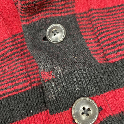 RRL ダブルアールエル ﾚｯﾄﾞ×ﾌﾞﾗｯｸ ﾊﾞｯﾌｧﾛｰﾁｪｯｸ ｳｰﾙ ｶｰﾃﾞｨｶﾞﾝ トップス M