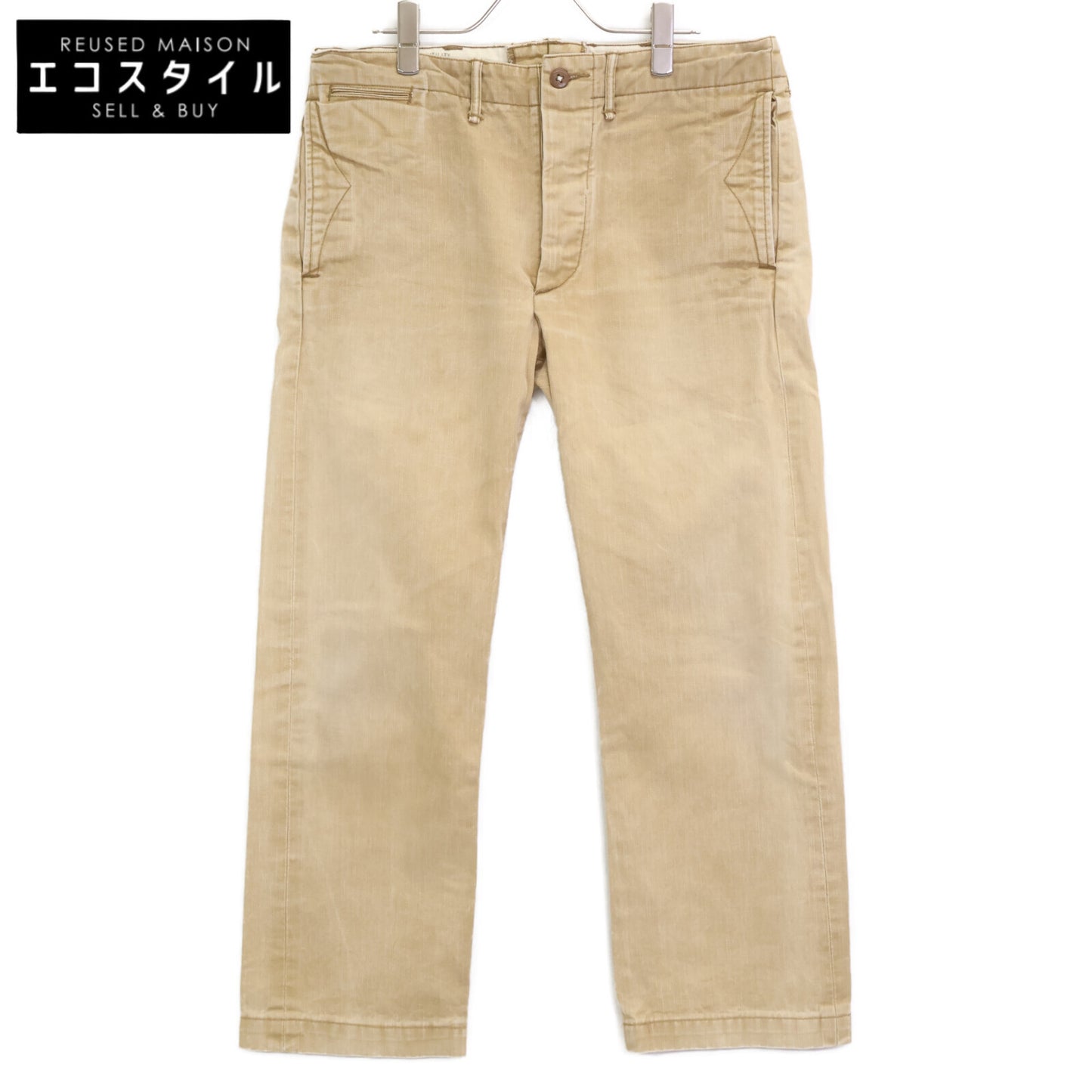 RRL ダブルアールエル ﾍﾞｰｼﾞｭ ﾎﾞﾀﾝﾌﾗｲ ｺｯﾄﾝ ﾊﾟﾝﾂ ボトムス 32×30