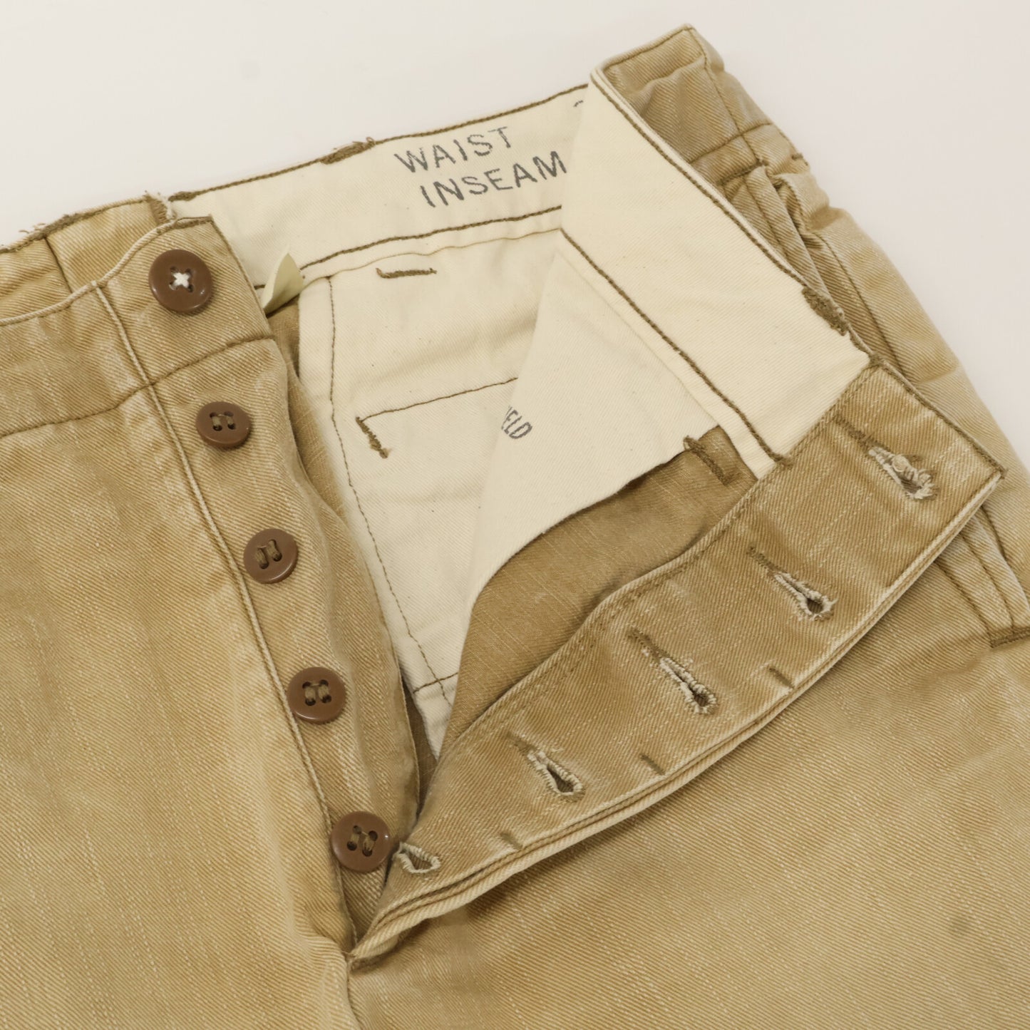 RRL ダブルアールエル ﾍﾞｰｼﾞｭ ﾎﾞﾀﾝﾌﾗｲ ｺｯﾄﾝ ﾊﾟﾝﾂ ボトムス 32×30