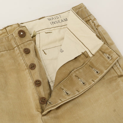 RRL ダブルアールエル ﾍﾞｰｼﾞｭ ﾎﾞﾀﾝﾌﾗｲ ｺｯﾄﾝ ﾊﾟﾝﾂ ボトムス 32×30