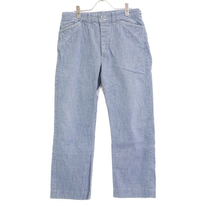 RRL ダブルアールエル ﾗｲﾄﾌﾞﾙｰ ﾋﾟﾝﾁｪｯｸ ﾛｲﾔﾙﾜｰｸﾊﾟﾝﾂ ボトムス 31×30