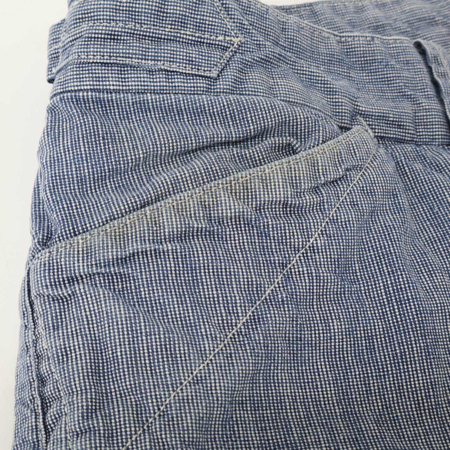 RRL ダブルアールエル ﾗｲﾄﾌﾞﾙｰ ﾋﾟﾝﾁｪｯｸ ﾛｲﾔﾙﾜｰｸﾊﾟﾝﾂ ボトムス 31×30