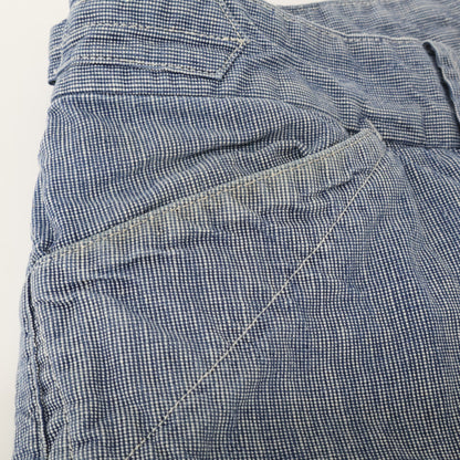 RRL ダブルアールエル ﾗｲﾄﾌﾞﾙｰ ﾋﾟﾝﾁｪｯｸ ﾛｲﾔﾙﾜｰｸﾊﾟﾝﾂ ボトムス 31×30