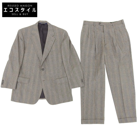 Brooks Brothers ブルックスブラザーズ グレンチェック ウール×カシミア ジャケット/パンツ セットアップ スーツ メンズ ブラウン 40 34W スーツ セットアップ 40/34W