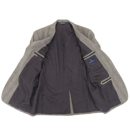 Brooks Brothers ブルックスブラザーズ グレンチェック ウール×カシミア ジャケット/パンツ セットアップ スーツ メンズ ブラウン 40 34W スーツ セットアップ 40/34W