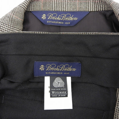 Brooks Brothers ブルックスブラザーズ グレンチェック ウール×カシミア ジャケット/パンツ セットアップ スーツ メンズ ブラウン 40 34W スーツ セットアップ 40/34W