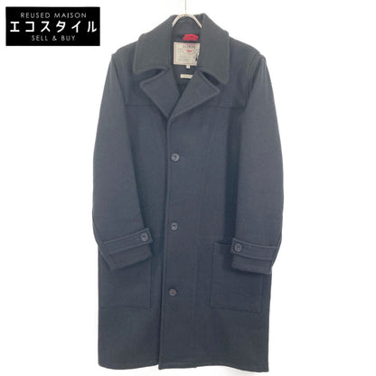 AUBIN オーバン 【AUBIN】ﾌﾞﾗｯｸ ｳｰﾙ ﾁｪｽﾀｰｺｰﾄ コート Small