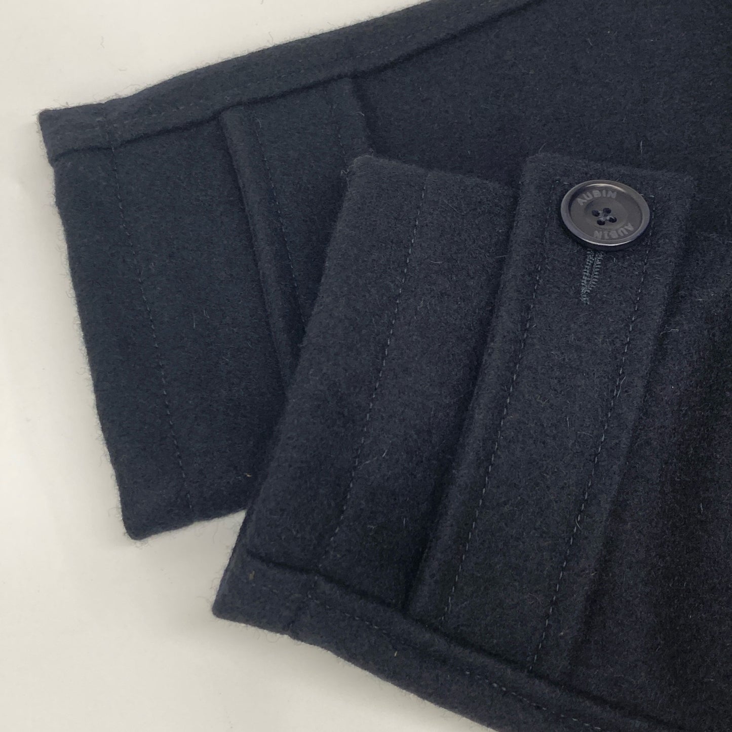 AUBIN オーバン 【AUBIN】ﾌﾞﾗｯｸ ｳｰﾙ ﾁｪｽﾀｰｺｰﾄ コート Small