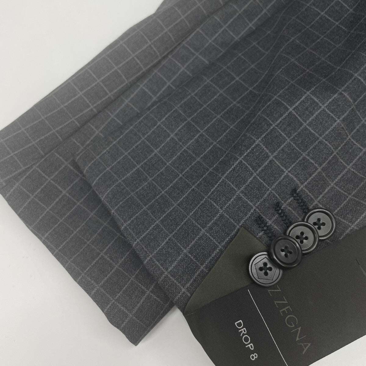 Z Zegna ジーゼニア ﾄﾞﾛｯﾌﾟ8 ｳｰﾙ ﾁｪｯｸ ﾂｰﾋﾟｰｽｽｰﾂ スーツ セットアップ 46