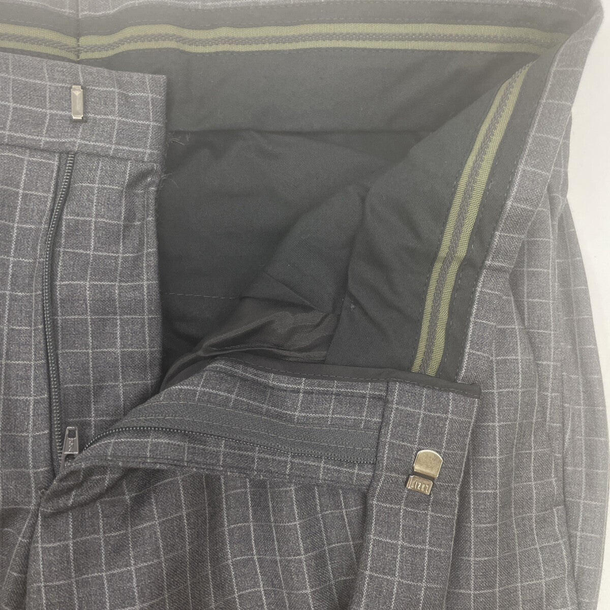 Z Zegna ジーゼニア ﾄﾞﾛｯﾌﾟ8 ｳｰﾙ ﾁｪｯｸ ﾂｰﾋﾟｰｽｽｰﾂ スーツ セットアップ 46