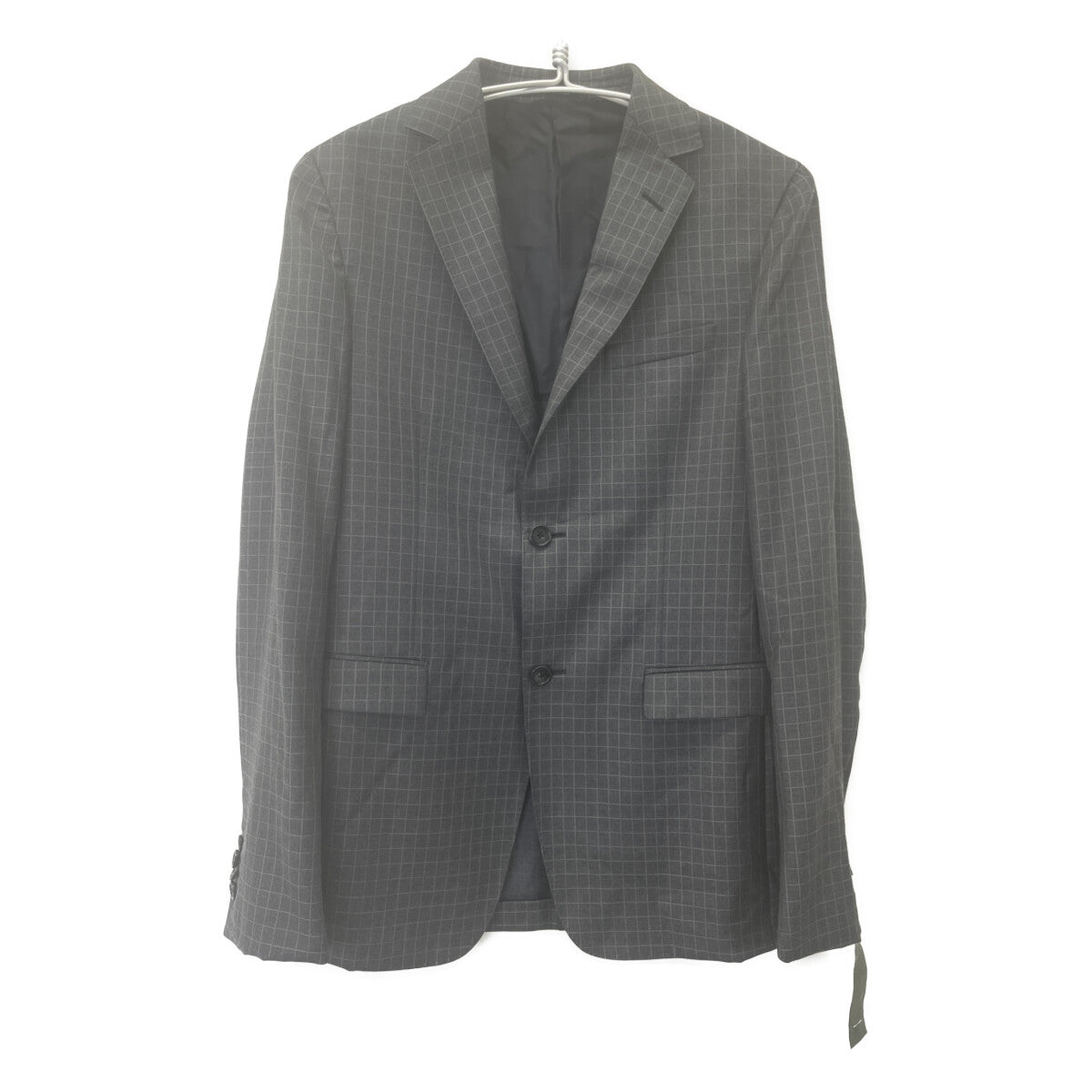 Z Zegna ジーゼニア ﾄﾞﾛｯﾌﾟ8 ｳｰﾙ ﾁｪｯｸ ﾂｰﾋﾟｰｽｽｰﾂ スーツ セットアップ 46